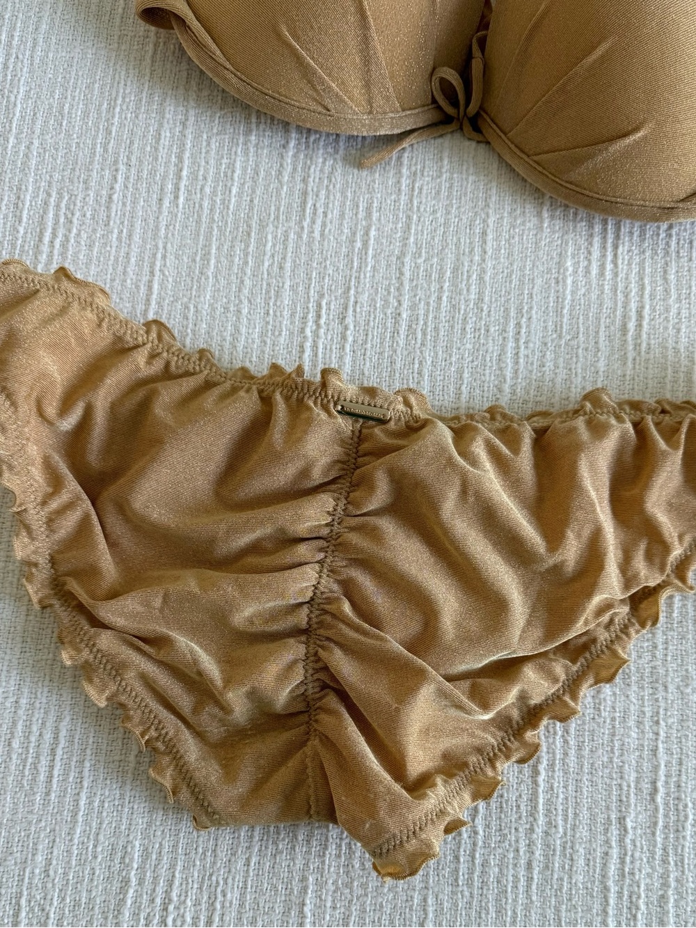 Victoria's Secret Yellow Golden Ruffle-Trim Bikini Bottoms - Picture 3 of 9